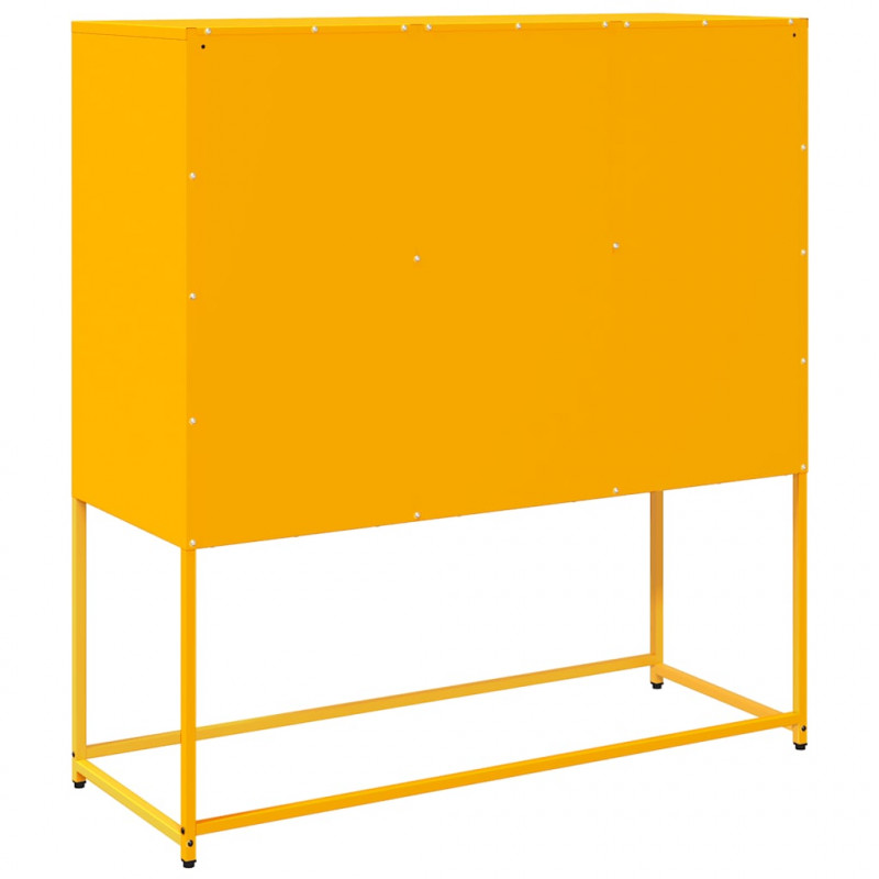 Szafka, musztardowa, 100,5x39x107 cm, stal walcowana na zimno
