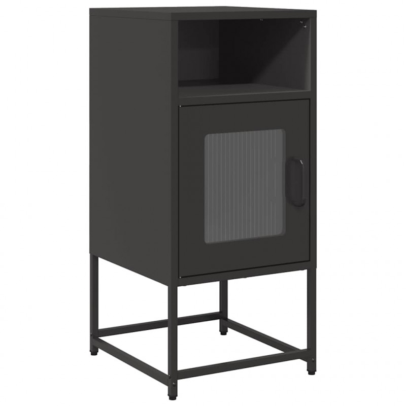 Szafka nocna Czarna 36x39x78 cm Stal walcowana na zimno