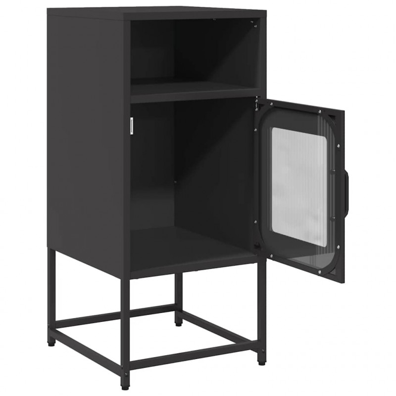 Szafka nocna Czarna 36x39x78 cm Stal walcowana na zimno