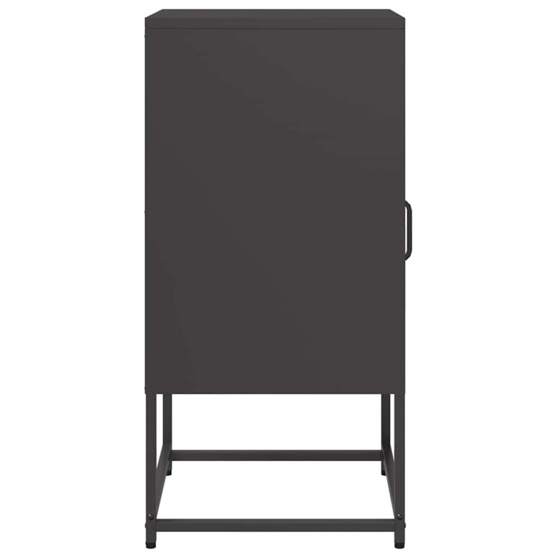 Szafka nocna Czarna 36x39x78 cm Stal walcowana na zimno
