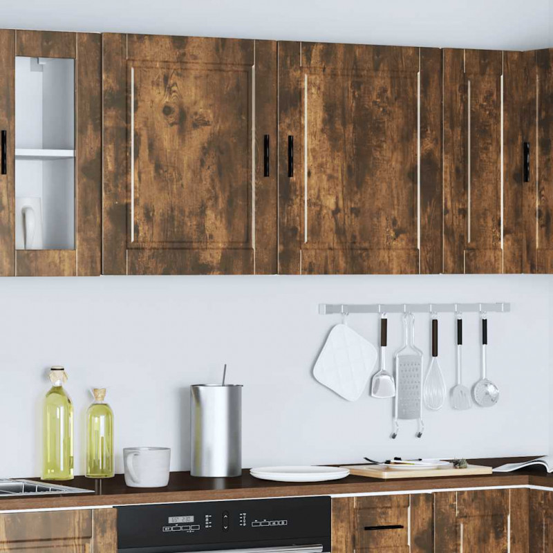 Szafki kuchenne ścienne 2 szt. Porto Dąb wędzony Drewno klejone