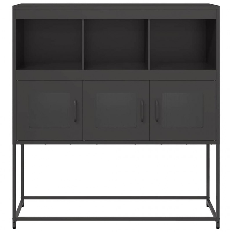 Szafka, czarna, 100,5x39x107 cm, stal walcowana na zimno