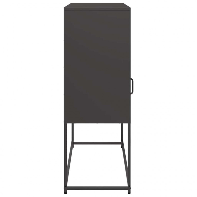 Szafka, czarna, 100,5x39x107 cm, stal walcowana na zimno