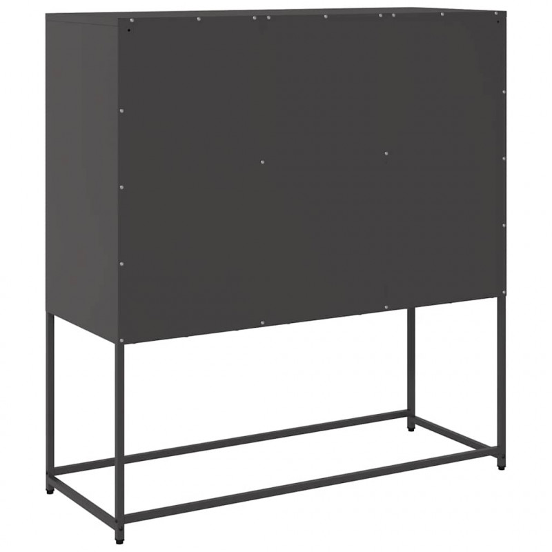 Szafka, czarna, 100,5x39x107 cm, stal walcowana na zimno