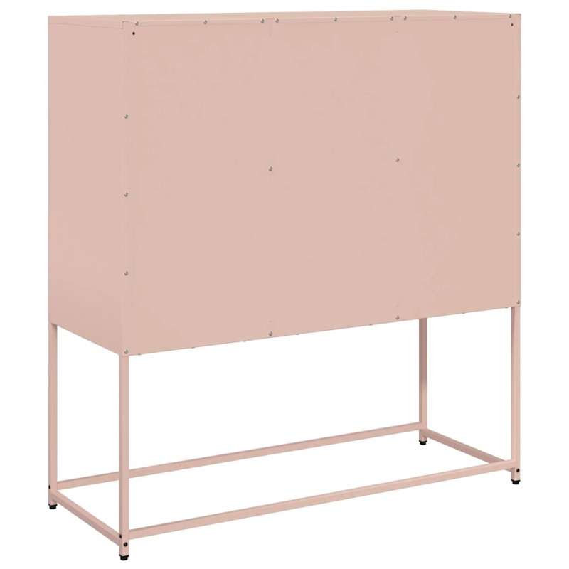 Szafka, różowa, 100,5x39x107 cm, stal walcowana na zimno