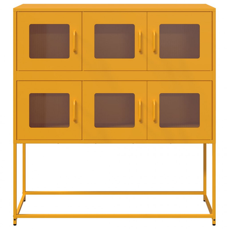 Szafka, musztardowa, 100,5x39x107 cm, stal walcowana na zimno