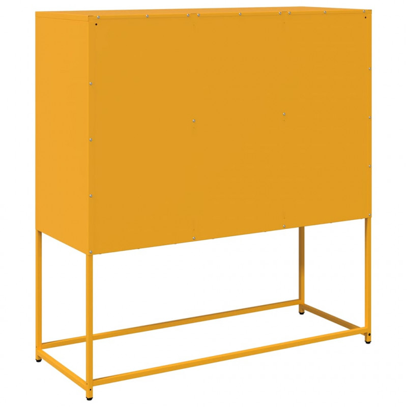 Szafka, musztardowa, 100,5x39x107 cm, stal walcowana na zimno