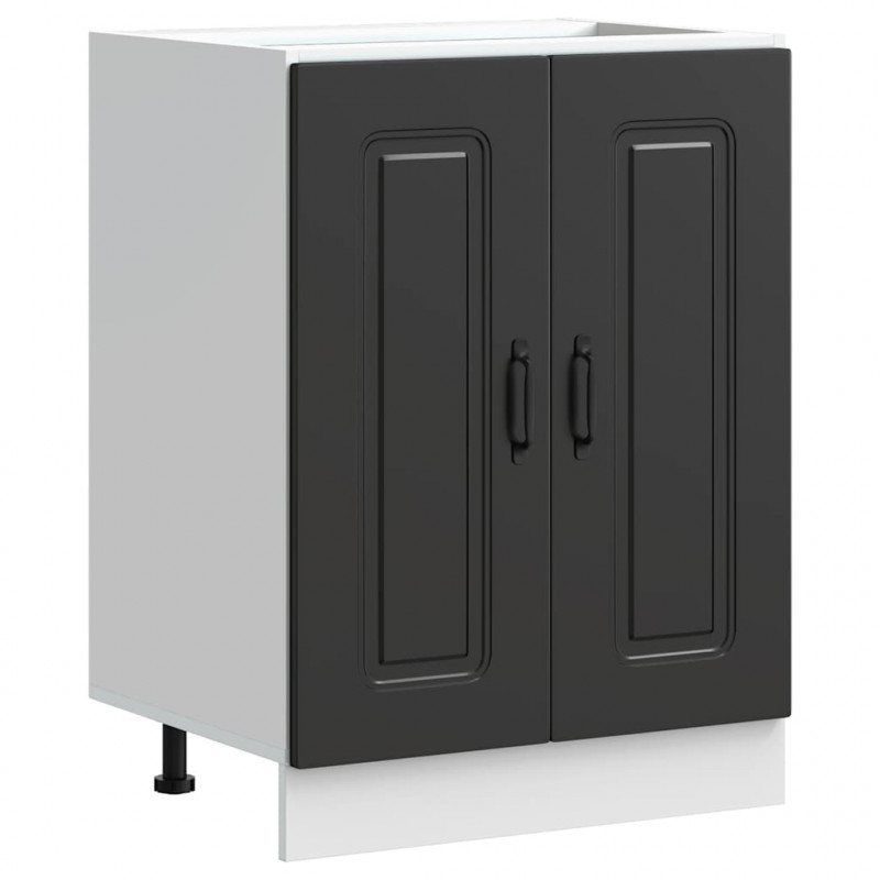 Szafka pod zlewozmywak, Kalmar, czarna, 60x46x81,5 cm
