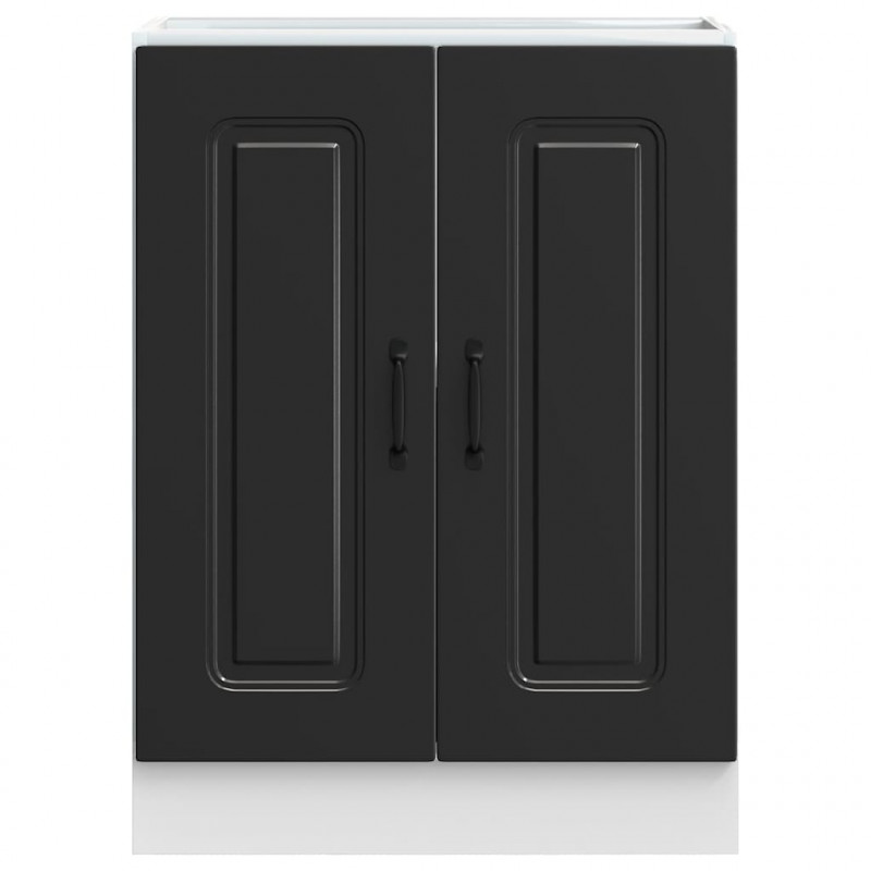 Szafka pod zlewozmywak, Kalmar, czarna, 60x46x81,5 cm