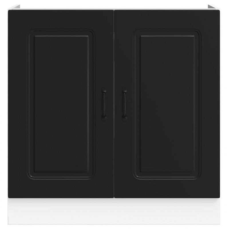 Szafka pod zlewozmywak, Kalmar, czarna, 80x46x81,5 cm