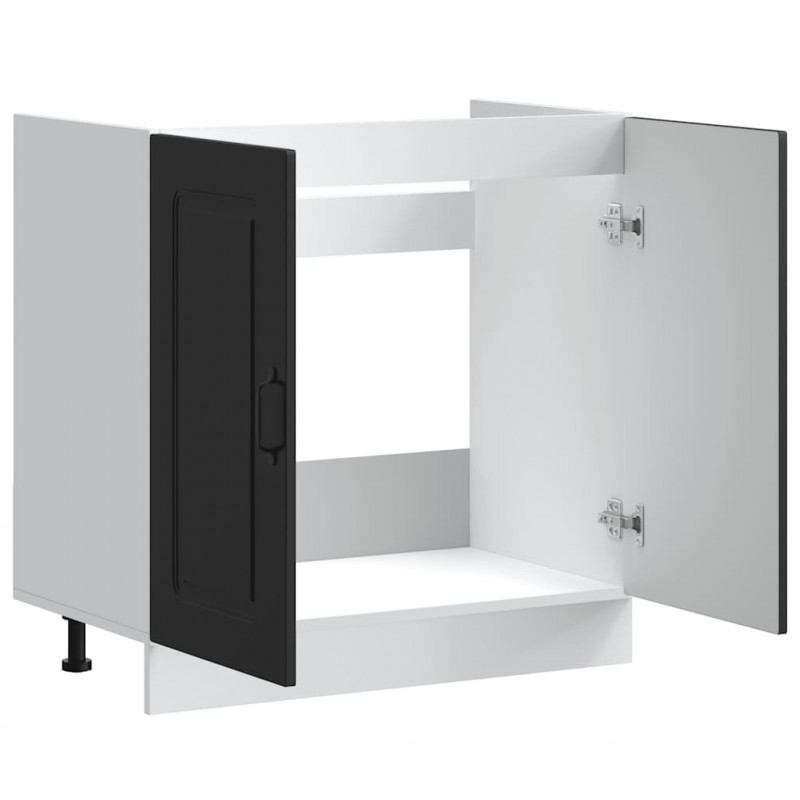 Szafka pod zlewozmywak, Kalmar, czarna, 80x46x81,5 cm