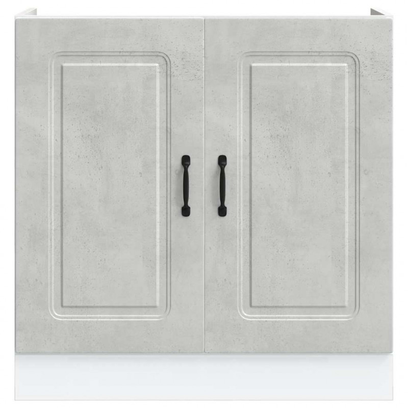 Szafka pod zlewozmywak, Kalmar, szarość betonu, 80x46x81,5 cm