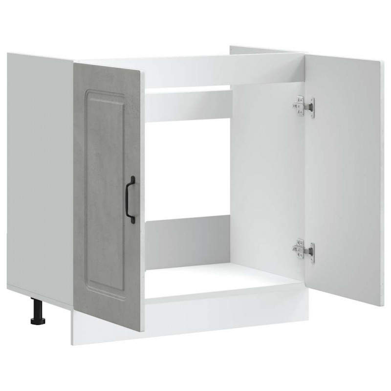 Szafka pod zlewozmywak, Kalmar, szarość betonu, 80x46x81,5 cm
