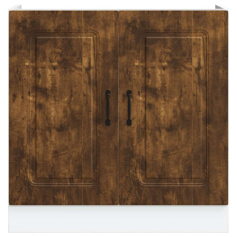 Szafka pod zlewozmywak, Kalmar, przydymiony dąb, 80x46x81,5 cm