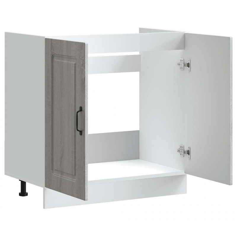 Szafka pod zlewozmywak, Kalmar, szary dąb sonoma, 80x46x81,5 cm