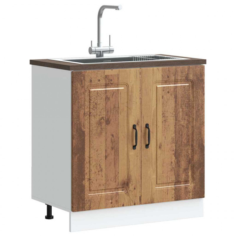 Szafka pod zlewozmywak, Kalmar, stare drewno, 80x46x81,5 cm