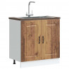 Szafka pod zlewozmywak, Kalmar, stare drewno, 80x46x81,5 cm