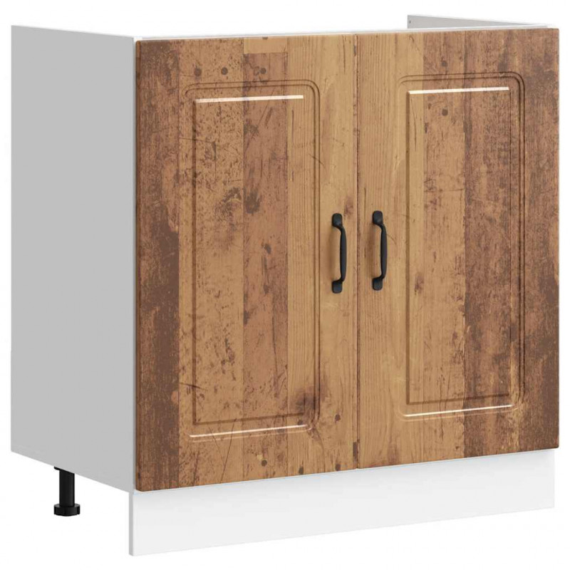 Szafka pod zlewozmywak, Kalmar, stare drewno, 80x46x81,5 cm
