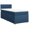 Łóżko kontynentalne z materacem, niebieskie, tkanina 100x200 cm