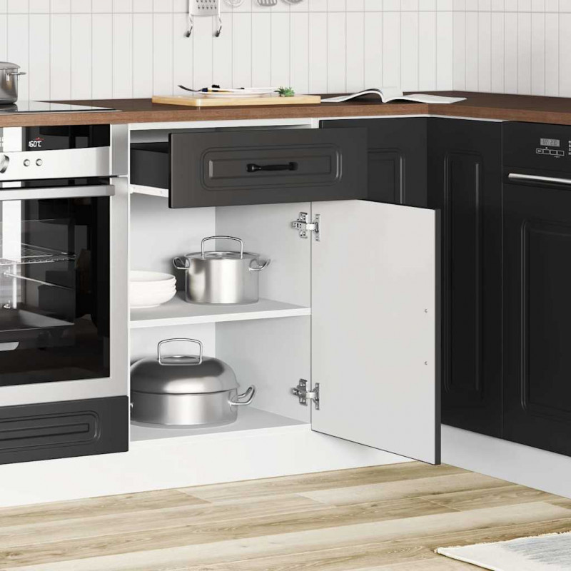 Szafka kuchenna dolna, Kalmar, czarna, materiał drewnopochodny