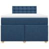 Łóżko kontynentalne z materacem, niebieskie, 120x190cm, tkanina