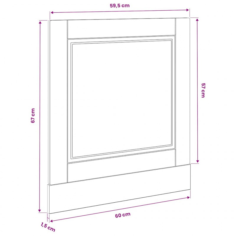 Panel do zmywarki, Porto, szarość betonu, 60x1,5x67 cm