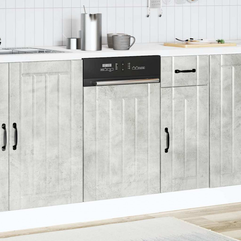 Panel do zmywarki Lucca szarość betonu materiał drewnopochodny