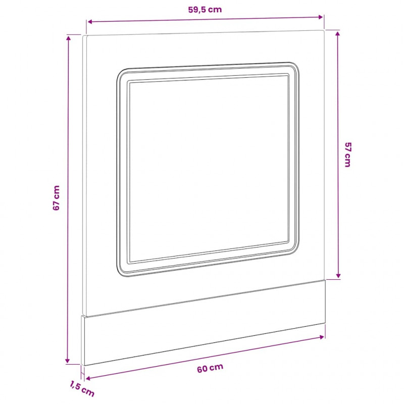 Panel do zmywarki, Kalmar, czarny, 60x1,5x67 cm