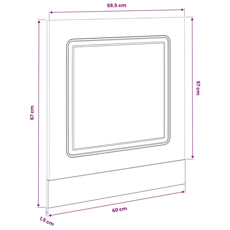 Panel do zmywarki, Kalmar, stare drewno, 60x1,5x67 cm