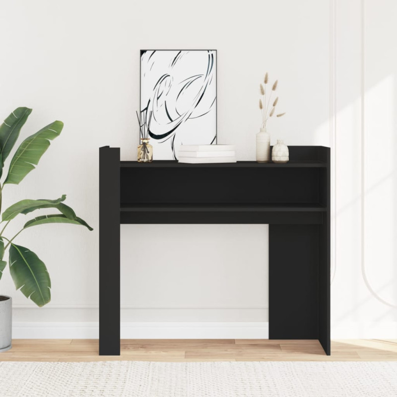 Stolik konsolowy, czarny, 100x35x90 cm, materiał drewnopochodny