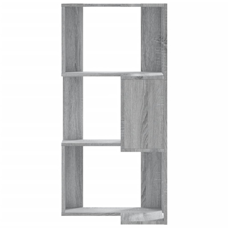3-poziomowy regał narożny, dąb sonoma, 50x50x102 cm