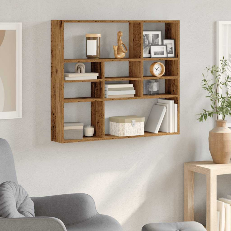 Półka ścienna, stare drewno 90x16x78 cm materiał drewnopochodny