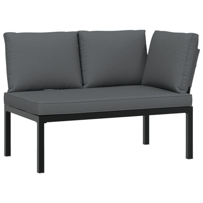 2-cz. zestaw mebli do ogrodu, z poduszkami, czarne aluminium