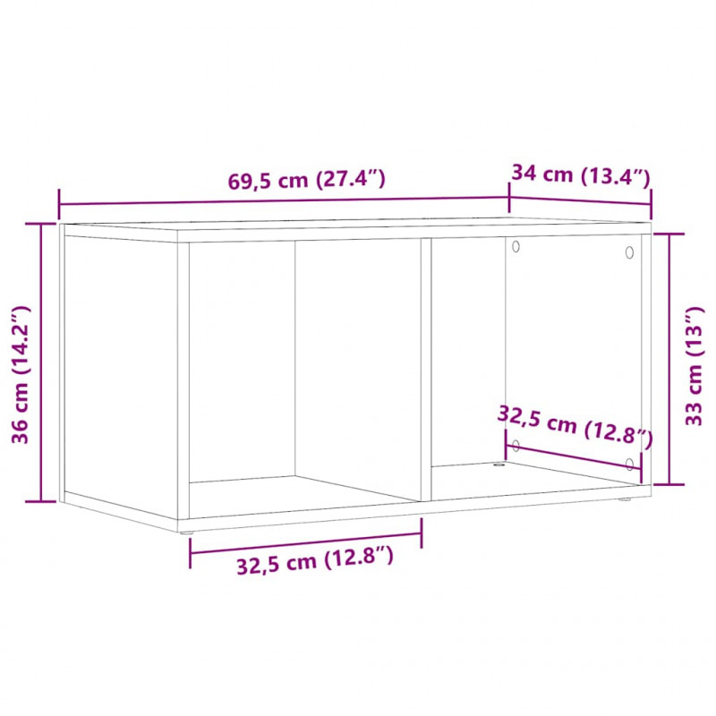 LP Skrzynia, stare drewno, 69,5x34x36 cm