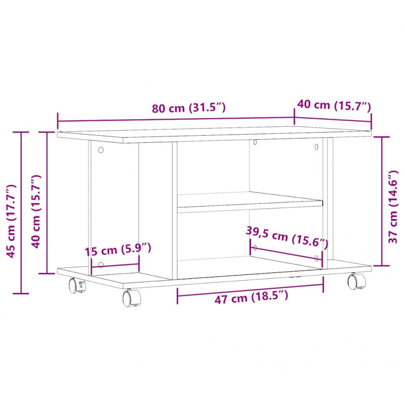 Szafka pod TV, dąb artisan, 80x40x45cm, materiał drewnopochodny