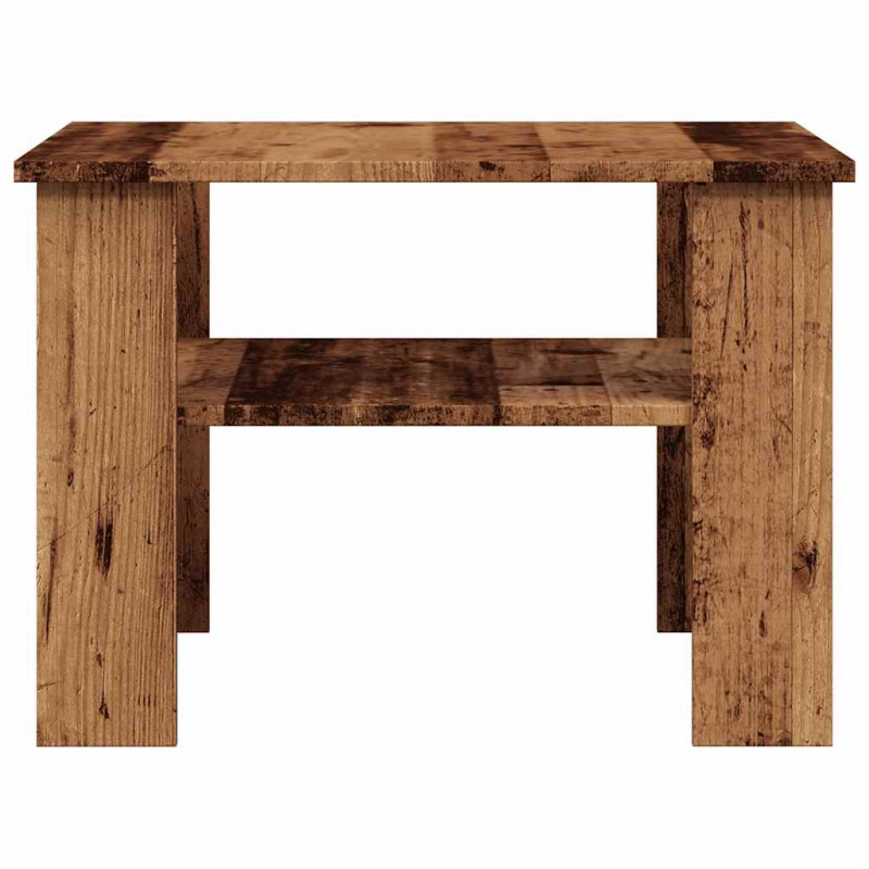 Stolik kawowy stare drewno 60x60x42 cm materiał drewnopochodny
