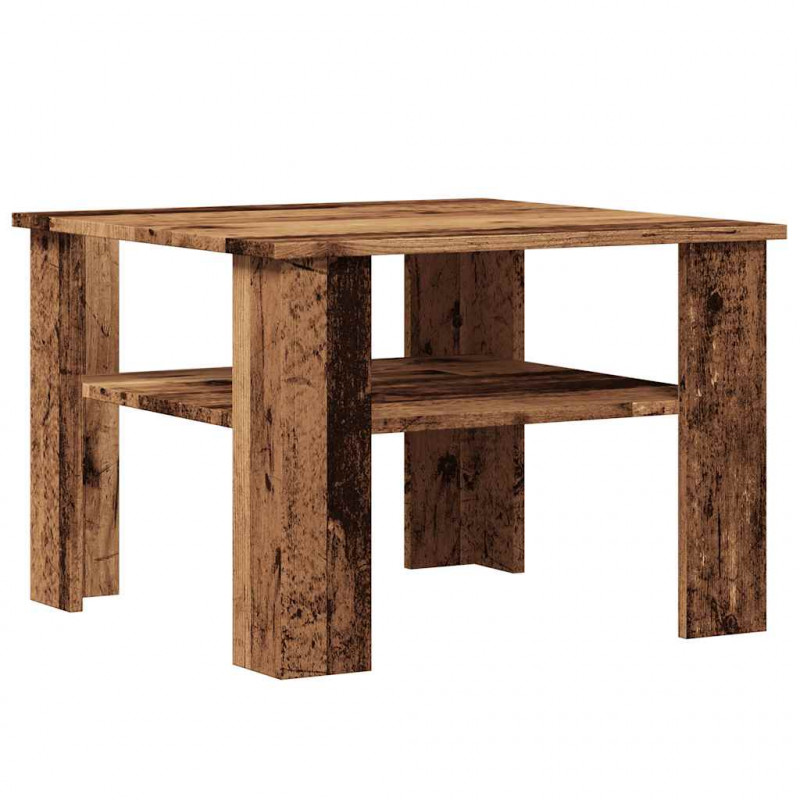 Stolik kawowy stare drewno 60x60x42 cm materiał drewnopochodny