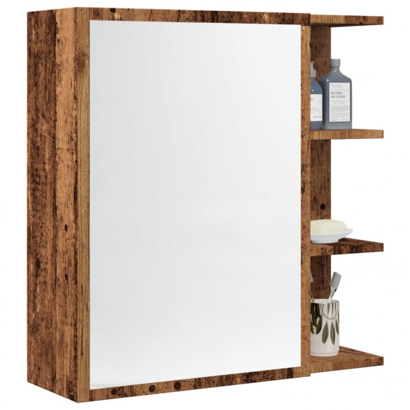 Szafka z lustrem, stare drewno, 62,5x20,5x64 cm