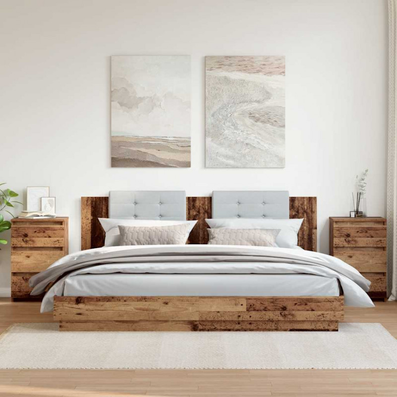 Szafki nocne, 2 szt., stare drewno, 40x35x62,5 cm