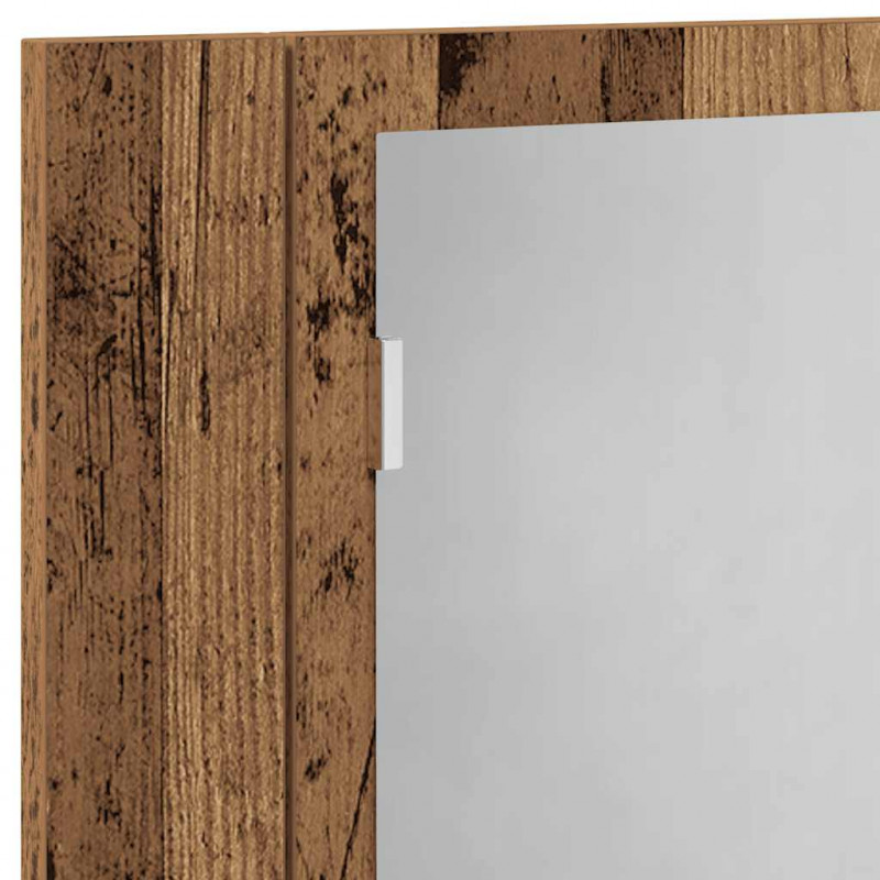 Szafka łazienkowa z lustrem i LED, stare drewno, 40x12x45 cm