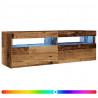 Szafka pod TV z oświetleniem LED, stare drewno, 120x35x40 cm