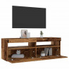 Szafka pod TV z oświetleniem LED, stare drewno, 120x35x40 cm