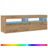 Szafka pod TV z oświetleniem LED, dąb artisan, 120x35x40 cm
