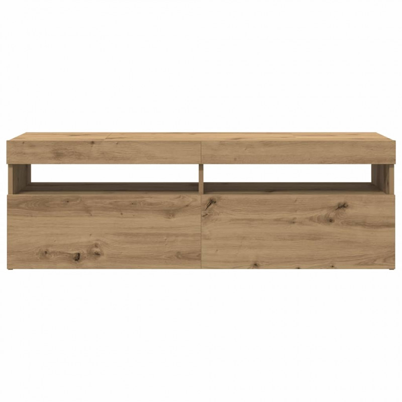 Szafka pod TV z oświetleniem LED, dąb artisan, 120x35x40 cm