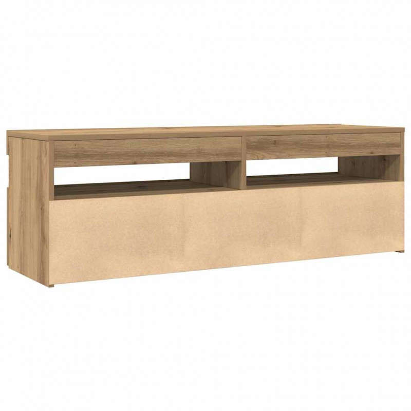 Szafka pod TV z oświetleniem LED, dąb artisan, 120x35x40 cm