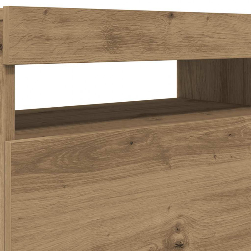 Szafka pod TV z oświetleniem LED, dąb artisan, 120x35x40 cm