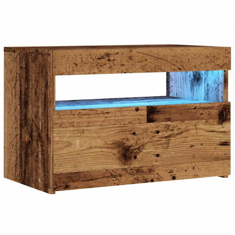 Szafka pod TV z oświetleniem LED, stare drewno, 60x35x40 cm