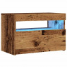 Szafka pod TV z oświetleniem LED, stare drewno, 60x35x40 cm