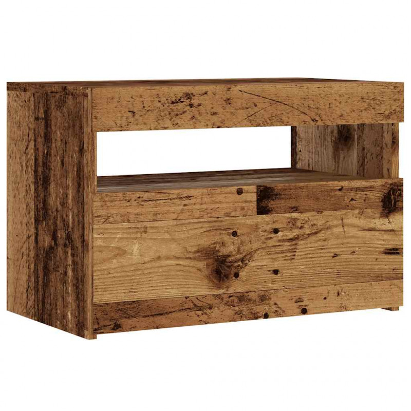 Szafka pod TV z oświetleniem LED, stare drewno, 60x35x40 cm