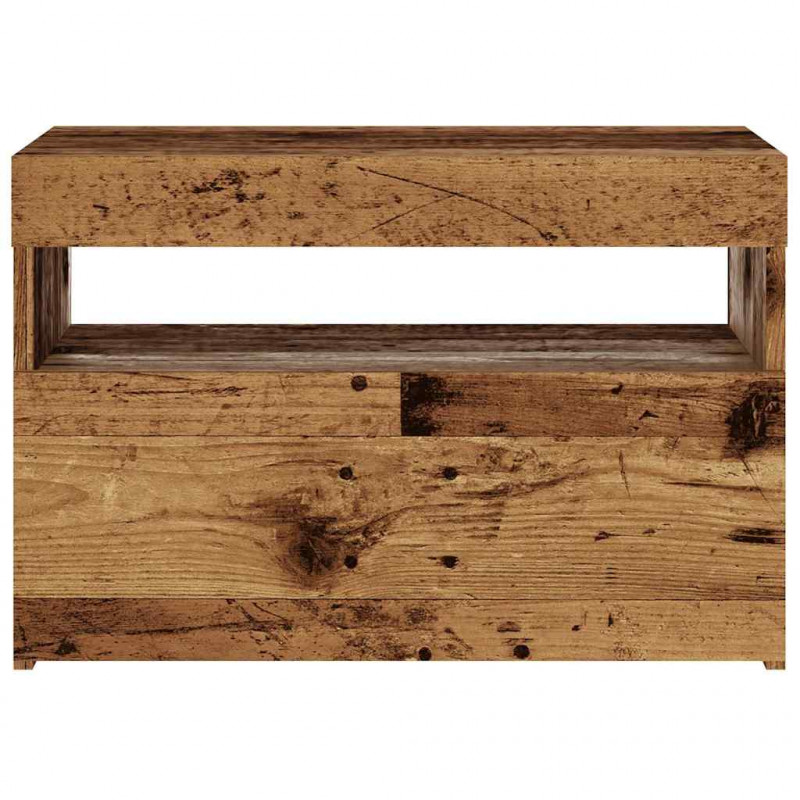 Szafka pod TV z oświetleniem LED, stare drewno, 60x35x40 cm